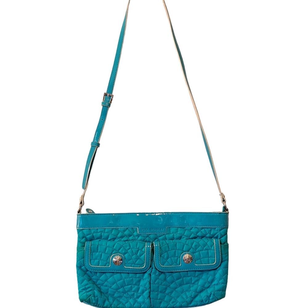 VINTAGE VERA BRADLEY "Cest La Vie" Crossbody Shoulder Bag Patent Leather Quilted